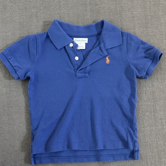 Preowned Ralph Lauren Kids Polo in Blue with Orange Logo - Picture 1 of 7